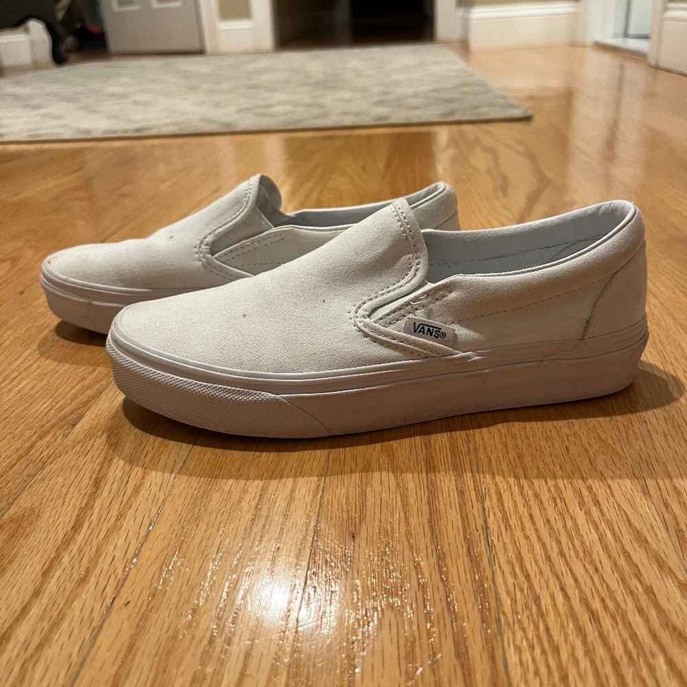 Women's white slip on vans - Picture 1 of 3